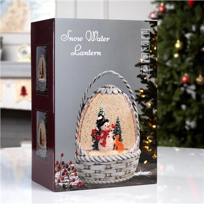 Фигура светодиодная «Зимние искорки», 20.3×15×9 см, музыка, батарейки ААх3 (не в комплекте), USB, свечение тёплое белое