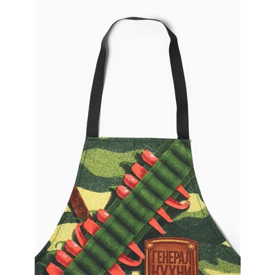 Фартук «Доляна. Генерал кухни», 60×70 см, 100% хлопок, рогожка 160 г/м²