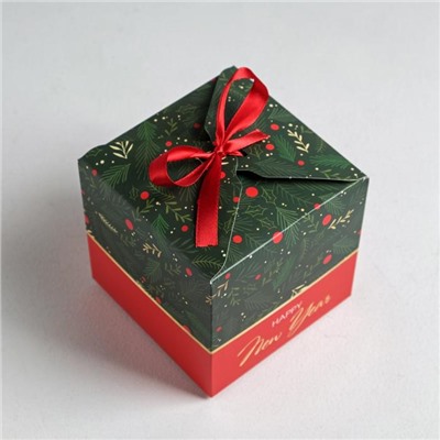 Коробка подарочная новогодняя складная «Тепла и уюта», 12×12×12 см, Новый год