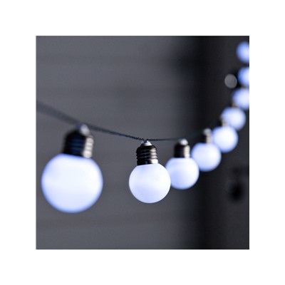 Гирлянда «Нить», 2.7 м, с насадками «Белые шары», уличная, IP44, 10 LED, 8 режимов, солнечная батарея, тёмная нить, свечение белое