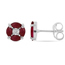 Серьги, рубин корунд, Нарцисс