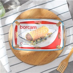Форма для запекания Paşabahçe Borcam, 2 л, прямоугольная, жаропрочное стекло, прозрачная