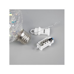 Ёлочный шар «Морозный кристалл», 11×7.5 см, 1 LED, от батареек, свечение RGB