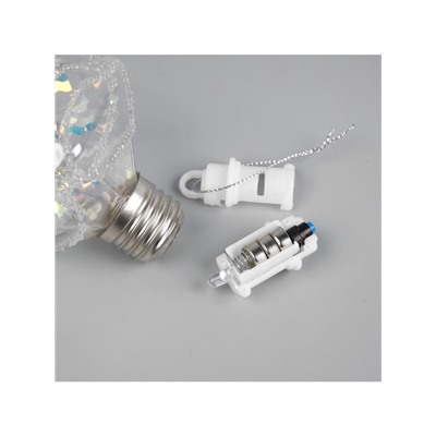 Ёлочный шар «Морозный кристалл», 11×7.5 см, 1 LED, от батареек, свечение RGB