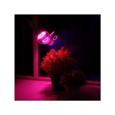 Фитолампа для растений Luazon Lighting, светодиодная, А60, E27, 12 Вт, IP44, 220 В, 270°, мультиспектральная