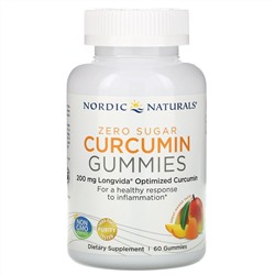 Nordic Naturals, Жевательные таблетки куркумин, манго, 200 мг, 60 жевательных таблеток