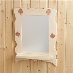 Зеркало для бани и сауны, настенное, с полкой, «Добропаровъ»