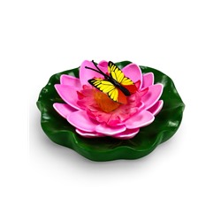 Садовая фигура из полистоуна «Лотос с бабочкой», 10×11×6 см, плавающая