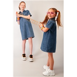 Джинсовое платье с коротким рукавом для девочки Happyfox