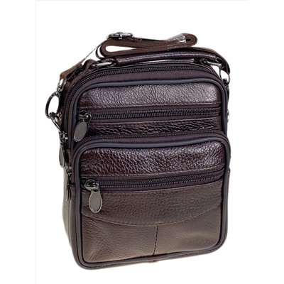 Сумка мужская  из натуральной кожи, цвет коричневый