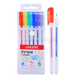 Набор ручек гелевых "Hit Glitter" 6 цветов с блестками, d=1 мм, прозрачно-матовый корпус.