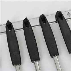 Набор кухонных принадлежностей «Ночь», 6 предметов, на подвесе, серебристый