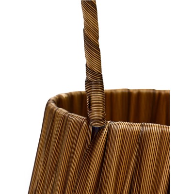 Корзина плетёная для хранения, 10×10×10 см, ручка h=10 см, пластиковая, коричневая, Greengo