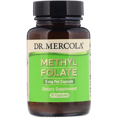 Dr. Mercola, Метилфолат, 5 мг, 30 капсул