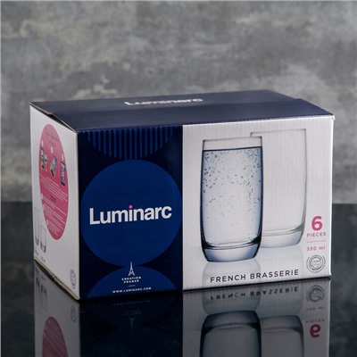 Стаканы Luminarc French brasserie, 330 мл, стекло, прозрачные, набор 6 шт