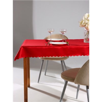 Скатерть «Доляна», однотонная, 140×100 см, красная, 140 г/м², 100% п/э
