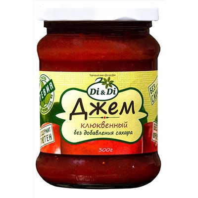 Джем Клюква со стевией без сахара 300г ЭКОПРОДУКТЫ, 1183454