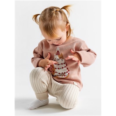 Джемпер вязаный «Крошка Я. Зимний котик», рост 92-98 см, розовый