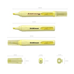 Маркер текстовыделитель ErichKrause Liquid Visioline V-14 Pastel, 0.6-4.0 мм, жидкие чернила на водной основе, жёлтый