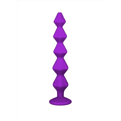 Фиолетовая анальная цепочка с кристаллом Buddy - 17,7 см.