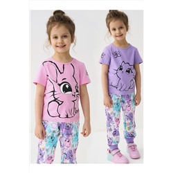 Фуфайка трикотажная для девочек (футболка), 2 шт в комплекте PLAYTODAY, 1240033