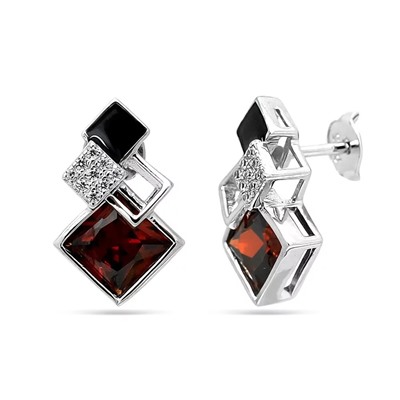Серьги из серебра эмаль, МЦВ97кр