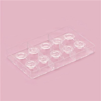 Форма для конфет и шоколада «Конфи», 20×12×2.5 см, 10 ячеек 3×1.5 см, прозрачная