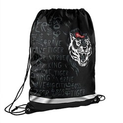 Сумка для сменной обуви 36х48 см "ДЕРЗКИЙ ТИГР" 72188 руч.-петля, светоотр.элементы Феникс