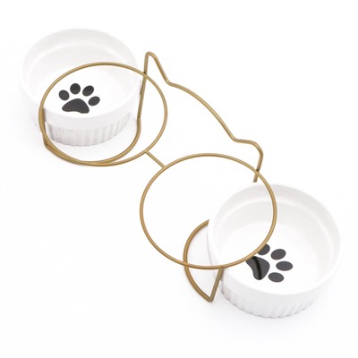 Миски керамические на подставке 2×250 мл