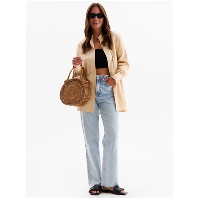 Рубашка женская MINAKU: Casual Collection, размер 44, бежевая