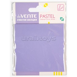 Самоклеящиеся этикетки-закладки "Pastel" пластиковые полупрозрачные, 76x76 мм, 50 листов, сиреневые