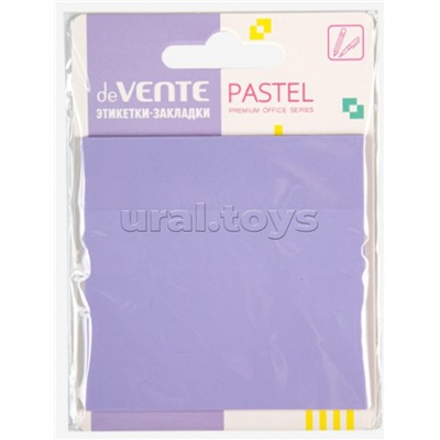 Самоклеящиеся этикетки-закладки "Pastel" пластиковые полупрозрачные, 76x76 мм, 50 листов, сиреневые
