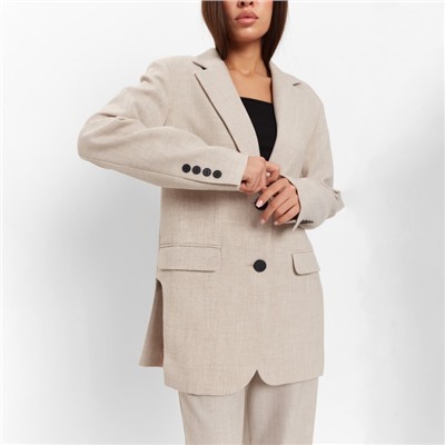 Пиджак женский с боковыми разрезами MIST, размер 52-54, бежевый