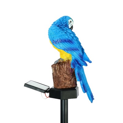 Садовый светильник «Синий Ара», уличный, на солнечной батарее, 45 см, 1 LED, свечение тёплое белое