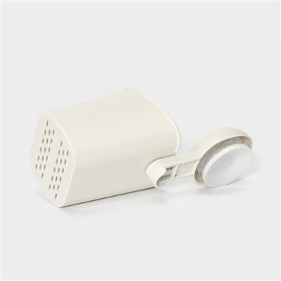 Стакан для зубных щёток на вакуумной присоске, пластик, 9×7.7×19 см, белый