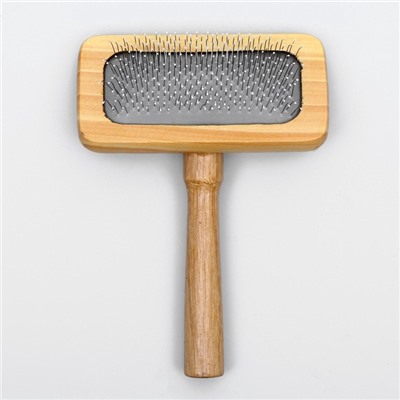 Пуходерка в деревянном корпусе, с каплями, 8.5×13 см