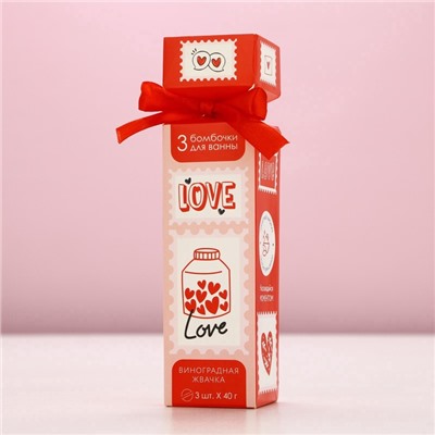 Бомбочки для ванны Love, 3×40 г, Чистое счастье