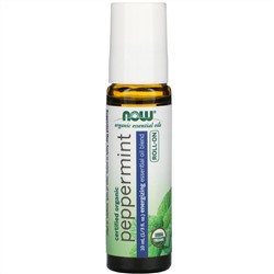 Now Foods, Certified Organic Peppermint Roll-On, 1/3 fl oz (10 ml)