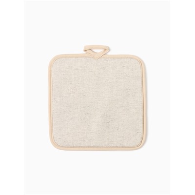 Набор новогодний кухонный: полотенце 35×60, прихватка 18×18, лён 50%, хлопок 50%, 160 г/м²