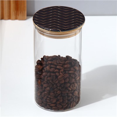 Банка стеклянная для хранения сыпучих продуктов и круп «Геометрия», 700 мл