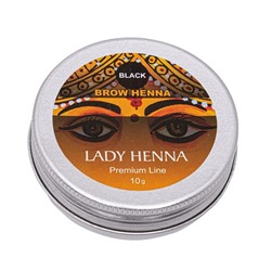 Lady Henna Краска для бровей на основе хны чёрная / Premium Line 17656