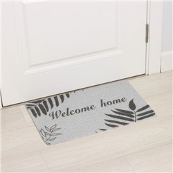 Коврик придверный Доляна Welcome home, 38×58 см, серый
