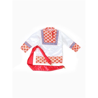 Карнавальный костюм детский «Никитка»: рубашка косоворотка, брюки, кушак, р. 116