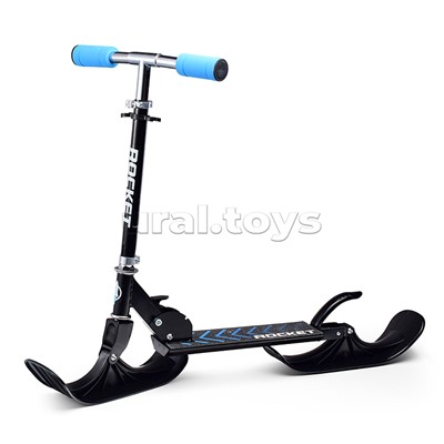 Самокат-снегокат, складной, в коробке (синий)