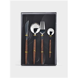 Столовые приборы Magistro «Древо», 4 предмета, нержавеющая сталь, цвет металла серебряный