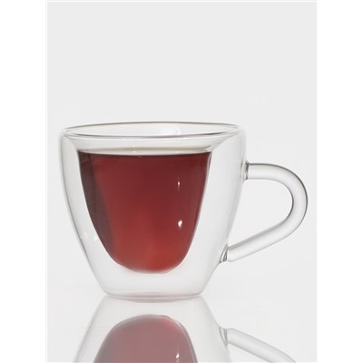 Кружка с двойными стенками Magistro «Сердце», 150 мл, 11×8×7.5 см, стекло, прозрачная