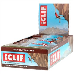 Clif Bar, Энергетический батончик, Шоколадный брауни, 12 батончиков, 2,40 унц. (68 г) каждый