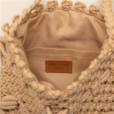 Сумка женская SL Home, ручное плетение, хлопок, длина ручек 55 см, 22×22 см