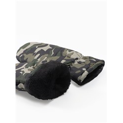 Варежки флисовые зимние мужские, размер 25 см, хаки