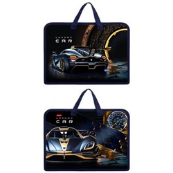 Папка для тетрадей пластиковая А4 на молнии с ручками 24,5х34х7 см "Luxury Car" (089411) 08089 Хатбер
